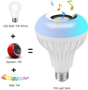 หลอดไฟอัจฉริยะ RGB LED E27 เปลี่ยนสีได้ ควบคุมด้วยรีโมท พร้อมไฟดนตรี รุ่น A19 ตัวหลอดพลาสติก ใช้ไฟ AC แสงสีขาวกลางวัน 5000K อายุการใช้งาน 25000 ชั่วโมง - Product Image 3