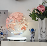 Globe magnétique lévitant en plastique de 20 cm avec lumière LED, ornement de bureau, veilleuse créative, cadeau pour la décoration de la maison et du bureau
