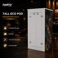 Mostrador de Recepción para Oficina de Abogados Profesional, Mostrador Frontal con Iluminación LED, Podio Plegable Portátil de Aluminio con Almacenamiento