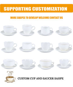 SWT Logo personnalisé Cappuccino Espresso 350ml 220ml 80ml Ensemble de tasses à café et soucoupes en céramique colorée mate brillante - Product Image 6