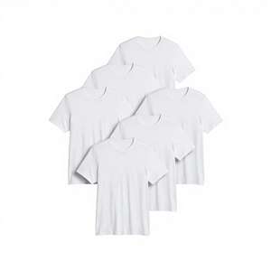 Camiseta Interior Clásica de Cuello Redondo para Hombre, 100% Algodón, Diseño Sencillo, Corte Holgado, Paquete de 6, Tallas Grandes - Product Image 2