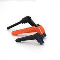 Poignée de verrouillage réglable en alliage de zinc-aluminium orange noir poignée de serrage tige de serrage en forme de L poignée mécanique rotative
