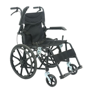 Silla de ruedas plegable de 20 pulgadas con marco negro, reposabrazos ajustables, ligera, manual, para ancianos y discapacitados. - Product Image 1