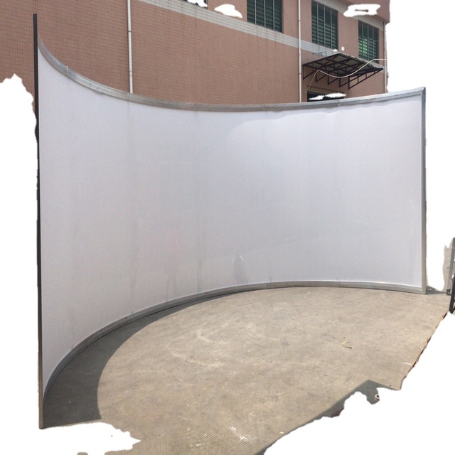 180 Degree Flight Simulator Screen Curved Projection Screen with Soft White,3D Silver Fabric