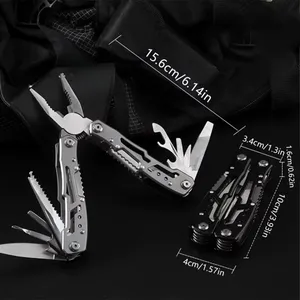 Outil multifonction 12 en 1, pinces en acier inoxydable, outil de poche EDC, équipement de survie en camping, tournevis, ouvre-bouteille, kit de réparation - Product Image 2