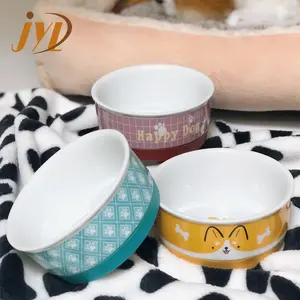 Nuovo design personalizzato modello gatto cane pet ciotola in ceramica alimentatore acqua potabile cibo ciotole e mangiatoie per animali domestici