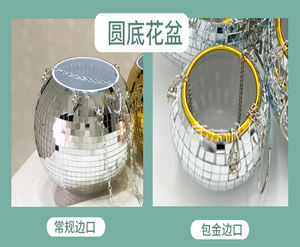 Vente en gros Jardinière boule disco auto-arrosante Pots de fleurs suspendus pour le jardin Décoration intérieure et extérieure élégante Fixation murale - Product Image 4