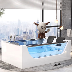 Bain à remous de luxe moderne pour 2 personnes, bain à remous intérieur, spa pour couple, <span class=keywords><strong>baignoire</strong></span> à remous double en acrylique avec massage - Product Image 2