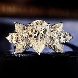 F1041 Anello di fidanzamento classico da donna con diamante naturale taglio marquise per gioielli da matrimonio - Product Image 2