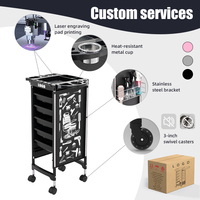 Plastic Salon <strong>Trolley</strong>-Mobile <strong>Hairdressing</strong> Cart Wheels | Lightweight Stylist Organizer for Tools Combs Products BeautyCool T32