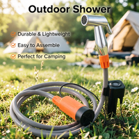 Nouvelle Douche de Camping Portable en ABS - Pompe de Douche Extérieure Multifonction Alimentée par Batterie au Lithium Rechargeable pour la Randonnée, la Plage et les Voyages