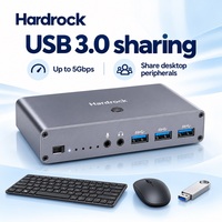 Commutateur KVM Hardrock 8K 60Hz HDMI 2.1 DP 2x2 double moniteur Hub USB 3.0 5 Gbps Télécommande IR pour deux postes de travail informatiques