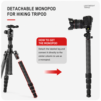Trépied tactique portable OBO en fibre de carbone haute résistance, kit monopode avec anneau lumineux, support de caméra robuste pour studio et extérieur