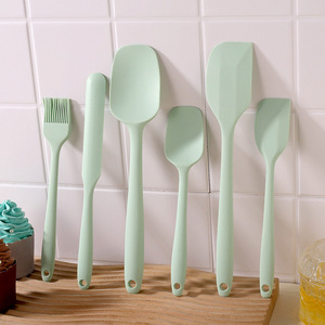 6 Piece <b>Silicone</b> Spatula Set Food Grade Heat Resistant Baking Pastry <b>Tools</b> With Brush For Cake Decorating - Product Image 1
