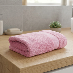 Serviette de Bain Jetable Rose en Coton, Couleur Unie, Tissée, Rectangulaire, Douce pour la Peau, Usage Hôtelier - Product Image 1