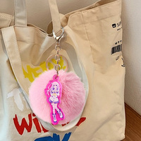 Charms personnalisés de sac acrylique de peluche de pompon de concepteur pour des enfants