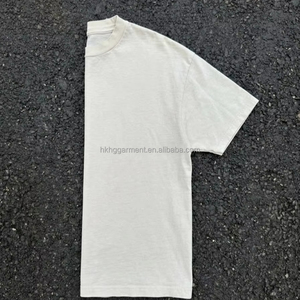 เสื้อยืดเปล่าคุณภาพสูงสำหรับผู้ชาย ทรงดิสเทรส 100% ผ้าฝ้าย คอกลม เสื้อยืดผู้ชายแบบสั่งทำ - Product Image 1