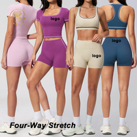 Ensemble de sport respirant et léger pour femme, de haute qualité, avec leggings de gym et ensemble de yoga grande taille