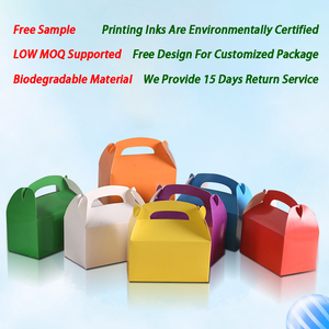 Custom Logo Mini White <strong>Cardboard</strong> Paper Gift Box Wholesale Small Square Mono-color Paper <strong>Suitcase</strong> Gift Packaging Box with Handle - Product Image 2