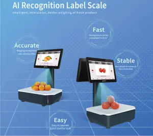 HPRT는 슈퍼마켓 AI 디지털 계량 스케일 바코드 라벨 프린터 터치 스크린 계량 스케일에 대한 새로운 AI 인식 스케일을 2023