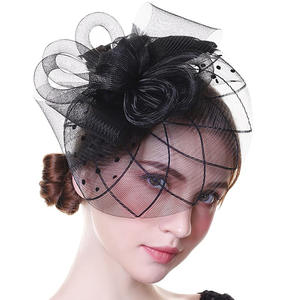 HZO-23020 <strong>Fascinators</strong> Hats Veil Mesh Feather <strong>Headband</strong> Tea Party Hat for Women for Wedding Cocktail Party, Black and <strong>White</strong> - Product Image 1