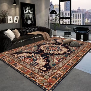 Tùy Chỉnh Kích Thước Lớn Biểu Tượng Khu Vực Thảm Chết Cắt Không Thường Xuyên Màu Đen Pha Lê Nhung In Thảm Thảm Sàn - Product Image 2