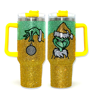 Vaso de Acero Inoxidable de 40 oz con Pedrería, Diseño de <span class=keywords><strong>Dr</strong></span>. Seuss 'Cómo el Grinch se llevó la Navidad', Vaso para Bebidas de 40 oz con Tapa - Product Image 3