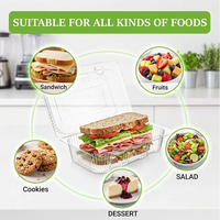 Conteneur en plastique PET avec couvercle, boîte de rangement alimentaire jetable pour supermarché, emballage pour pain, biscuits, gâteaux, emballage sous blister