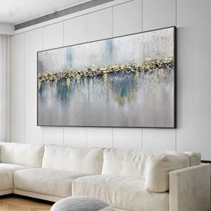 Œuvres d'art abstraites entièrement faites à la main, peinture à l'huile peinte à la main, art mural encadré pour la décoration de chambre à coucher ou d'hôtel de style shabby chic - Product Image 6