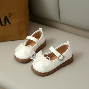 Chaussures élégantes pour filles, enfants, printemps, automne, en dentelle, avec nœud papillon, style Mary Jane, en cuir PU, semelle souple, chaussures habillées formelles - Product Image 3