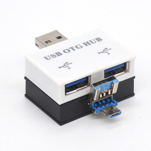 ฮับ Xinqiyi USB 2.0 OTG แบบ 1 ต่อ 2 พอร์ต สำหรับโทรศัพท์มือถือและแท็บเล็ต - Product Image 1