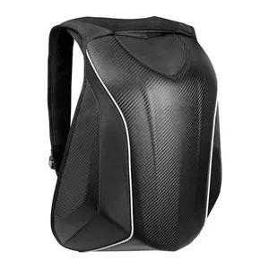 Sac de casque de tortue dure en fibre de carbone noire sac à dos de moto sac à dos de cyclisme sac d'ordinateur portable classique