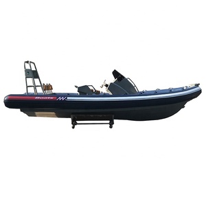 Bateau pneumatique <span class=keywords><strong>semi</strong></span>-<span class=keywords><strong>rigide</strong></span> (RIB) Orca Hypalon en aluminium de 7 mètres (23 pieds) bleu foncé, haute vitesse, avec pont solaire - Product Image 5