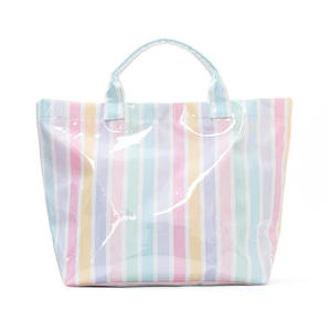 Wholesale Custom Waterproof Pvc Durable <b>Beach</b> Handbag Summer Striped Colorful Canvas Travel Lady Shopping Tote <b>Bag</b> - Product Image 6
