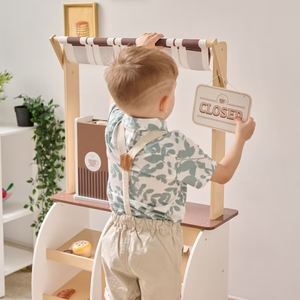 Ensemble de jouets de cuisine en bois pour enfants, cuisinière et machine à café, pour filles et bébés, ustensiles de cuisine écologiques pour jouer à la maison - Product Image 3