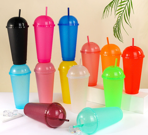 Vasos de paja en forma de paraguas de moda Vasos de helado en polvo brillante Suministro de bebidas frías para venta al por mayor. - Product Image 6