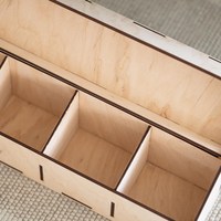 Boîte à graines en bois découpée au laser avec 4 séparateurs, organisateur d'emballage en bois, boîte de collection de graines en peuplier faite à la main