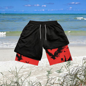 Unisex Casual Mid Summer Board <b>Shorts</b> Double Layer Breathable Eco-Friendly Quick Dry Wholesale Sublimation Printing Mesh Hole - Product Image 2