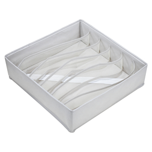 Organisateur de sous-vêtements en tissu à 6 compartiments avec panneau rigide de 2,0 mm - Séparateur de chaussettes et de culottes en non-tissé inodore pour armoire - Product Image 2