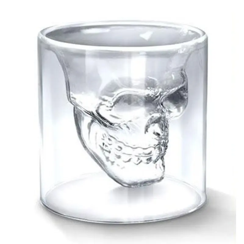 Doppelskelett-Schädel glas Wasserglas Bierglas Persönlichkeit sbar Kreatives Doppel klar