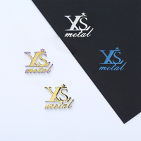 Logotipo personalizado Nombre Chapado en metal Etiquetas para prendas Etiquetas para placas Letra en relieve Etiqueta para ropa
