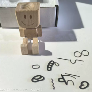 Figura de Madera de Hombre que se Sacude, Figura de Madera con Patas Temblorosas, Decoración para el Automóvil - Product Image 2