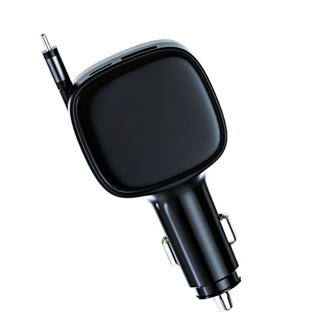 Customizable Smart Multi Car Charger 84W Retractable Type-C Cable with Fast PD Charging Digital Display