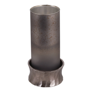 Glass Hurricane Candle Holder With Metal Base For Home Decor Pillar Candlestick For Mantel Shelf Display - Product Image 3