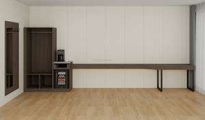 Juego de Muebles de Dormitorio Moderno de 3 Estrellas para Hotel, Cama King Size con Base de Madera y Cabecera Tapizada, Mesitas de Noche, Armario y Mueble para TV - Product Image 5