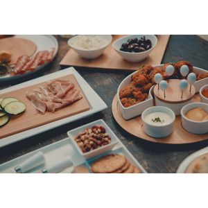 <b>Lazy</b> <b>Susan</b> Rotating or Revolving Dip Set Snack Bowl Serving Platter Appetizer Serving Tray Set - Product Image 5