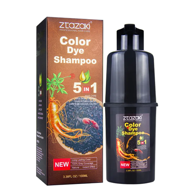 Brown Hair Color Shampoo 100ml Fast Color Private Label Customize Hair Color Product Home Use No Damage Hair Scalp