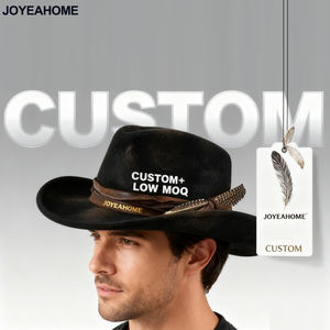 <span class=keywords><strong>West</strong></span> Burned Vintage Rare Custom Hat Pequeño sombrero de vaquero negro Cattleman Crown Low Sided Brim Sombrero de vaquero desgastado - Product Image 2