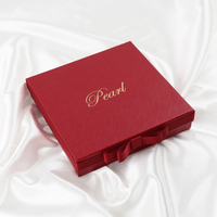 Boîte à bijoux en carton texturé brillant avec logo personnalisé, impression dorée, doublure en éponge, rangement de luxe pour montres et colliers