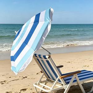 Pare-soleil de plage pliable avec pince pour chaise, support en acier, filaments en polyester, plusieurs couleurs disponibles, rayé, pour extérieur - Product Image 1